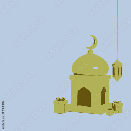 Mosque Ramadan vibes illustration