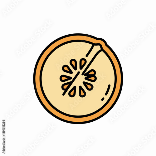 Fresh Cut Orange Fruit Slice Isolated.