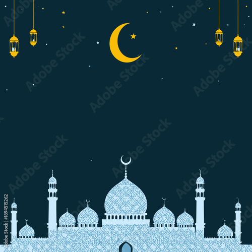 Mosque Ramadan vibes illustration
