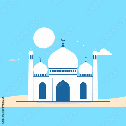 Mosque Ramadan vibes illustration