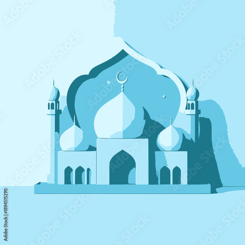 Mosque Ramadan vibes illustration