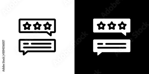 Feedback icon concept with flat Black White Background. Vector illustration.