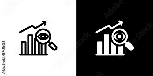 Impression Rate icon concept with flat Black White Background. Vector illustration.