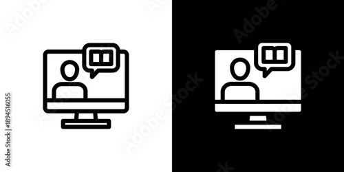 Storytelling icon concept with flat Black White Background. Vector illustration.