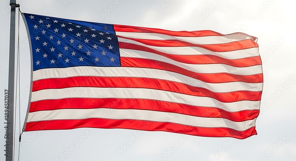 Fototapeta premium American flag waving in the wind