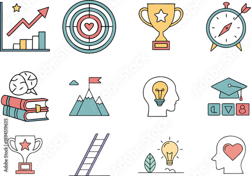 Personal Growth Icons Set