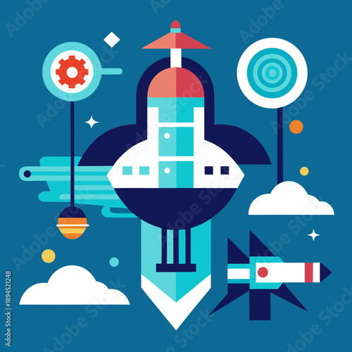 vector illustration of an abstract background with clouds