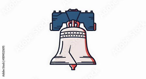 A symbolic graphic of the famous cracked bell representing freedom