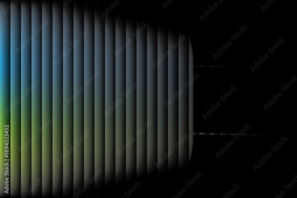 Fototapeta premium Blue Green Gradient Vertical Stripes with Dark Abstract Shape Keywords: abstract, background, blue, green, yellow