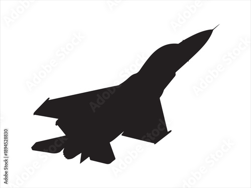 F35 Fighter Jet Silhouette, Flat design fighter jet silhouette, Modern military and air force fighter jet aircraft silhouette