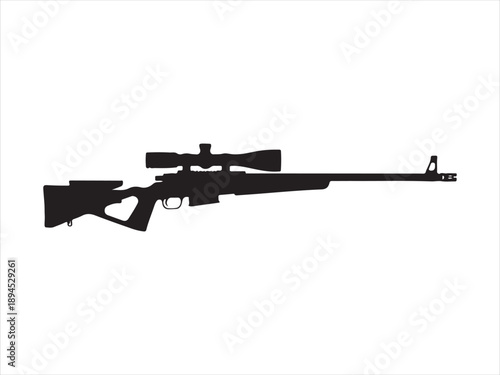 Vector illustration of a sniper rifle silhouette vector, Sniper rifle vector graphic, Sniper rifle silhouette vector illustration
