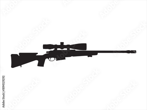 Vector illustration of a sniper rifle silhouette vector, Sniper rifle vector graphic, Sniper rifle silhouette vector illustration
