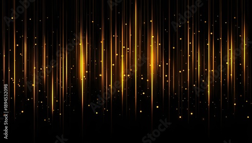 Vertical gold streaks on a black background, interspersed with small glittering squares