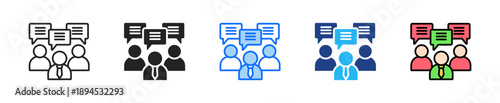 Team Chat Icon Set Multiple Style Collection