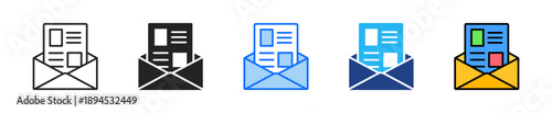 Internal Newsletter Icon Set Multiple Style Collection