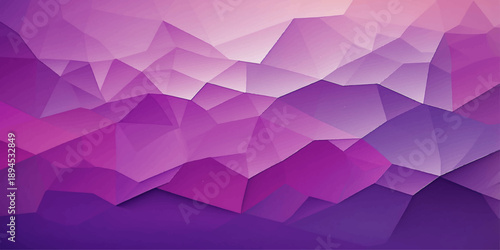 An abstract purple geometric background features a violet triangle pattern and pink polygon shapes in a crystal mosaic design for a modern vector wallpaper illustration
