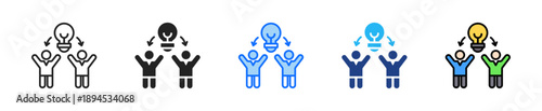 Idea Sharing Icon Set Multiple Style Collection