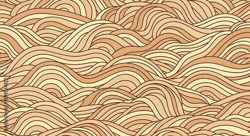Seamless Pattern of Wavy Lines in Earth Tones abstract