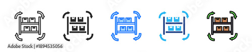 Inventory Cycle Icon Set Multiple Style Collection