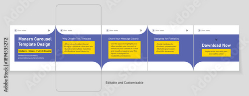 Set of LinkedIn carousel post, social media Instagram carousel post, modern and editable business carousel template design