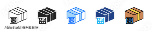 Inventory Qr Code Icon Set Multiple Style Collection