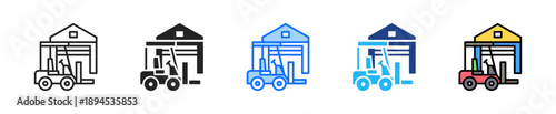 Warehouse Entry Icon Set Multiple Style Collection
