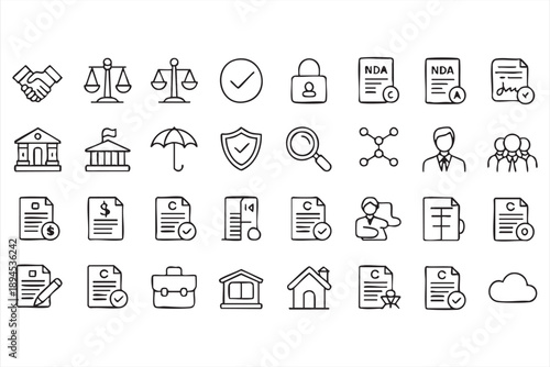 Agreement Management Icons for Legal and Compliance Apps