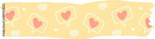 Yellow Heart Speech Bubbles Tape