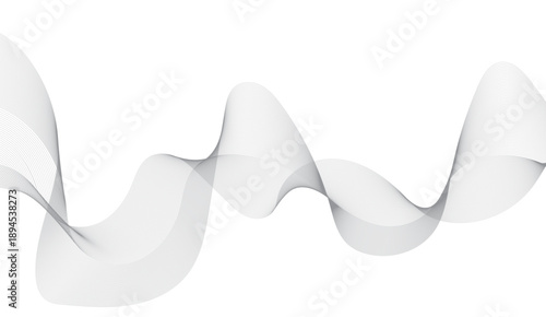 Abstract wave element for design. Digital frequency track equalizer. Stylized line art background. Vector illustration. Wave with lines created using blend tool. Curved wavy line. 