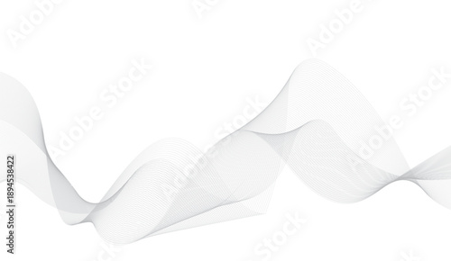 Abstract wave element for design. Digital frequency track equalizer. Stylized line art background. Vector illustration. Wave with lines created using blend tool. Curved wavy line, smooth stripe. 
