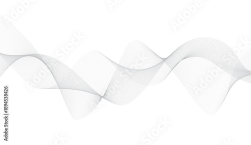 Abstract wave element for design. Digital frequency track equalizer. Stylized line art background. Vector illustration. Wave with lines created using blend tool. Curved wavy line, smooth stripe. 