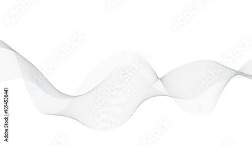 Abstract wave element for design. Digital frequency track equalizer. Stylized line art background. Vector illustration. Wave with lines created using blend tool. Curved wavy line, smooth stripe. 