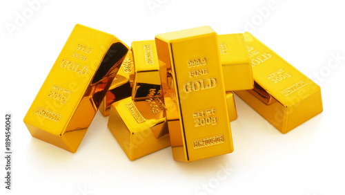 Shiny gold bar isolated on white background. Finance money bank currency saving economy concept