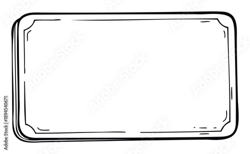 Decorative handdrawn rectangular border with rounded corners perfect for adding a charming organic frame to invitations, certificates, social media graphics, or engaging presentations.