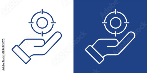 Objective Blue And White Icon Style Collection