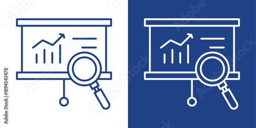 Analytics Blue And White Icon Style Collection
