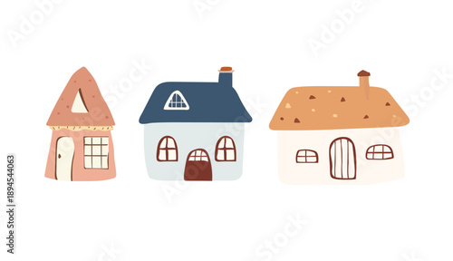 Cottage Row Hand Drawn House Illustrations