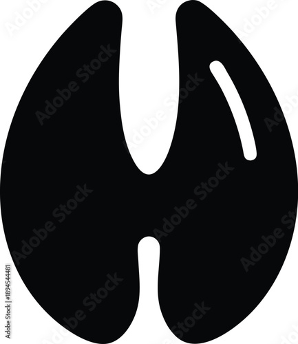 moose hoof print wide spread silhouette vector illustration on transparent background