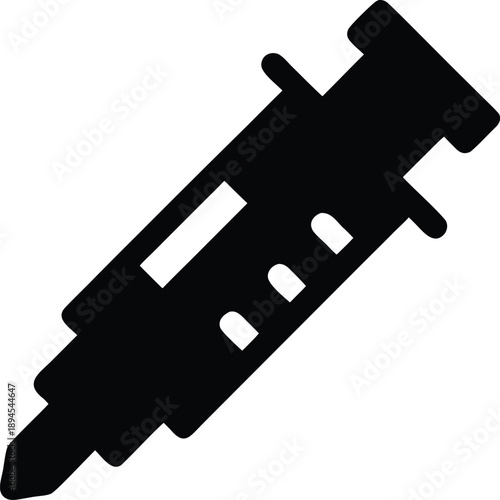 insulin pen injector silhouette vector illustration on transparent background