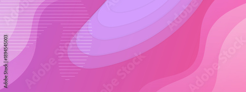 Vibrant pink and purple fluid layers with minimalist line elements