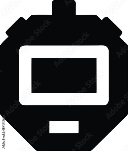 digital stopwatch lcd silhouette vector illustration on transparent background