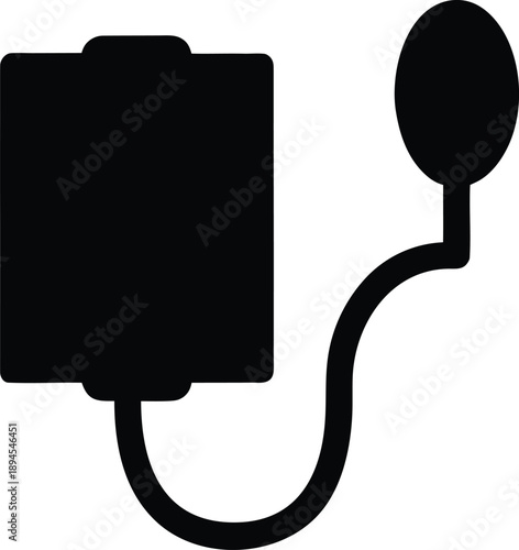 blood pressure cuff arm silhouette vector illustration on transparent background