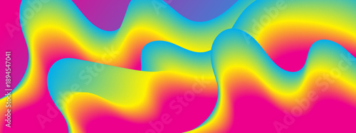 Mesmerizing liquid wave pattern with high contrast pink yellow and cyan fluid gradients