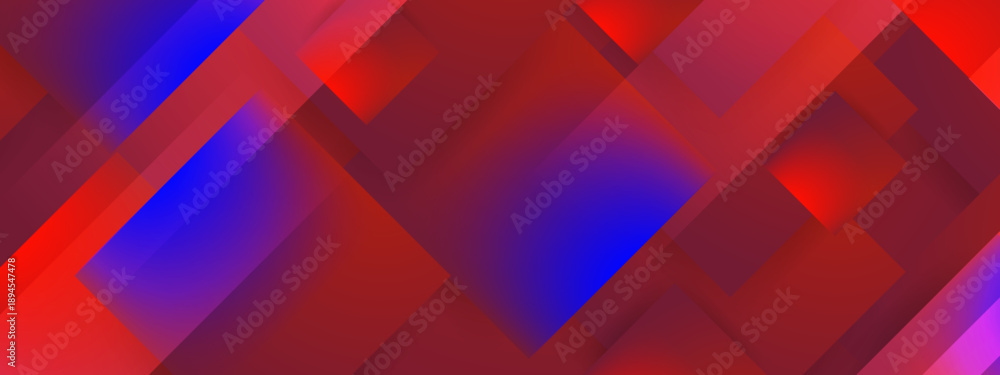 Fototapeta premium Dramatic abstract background featuring dark red and blue tones with subtle overlapping square shapes and gradients