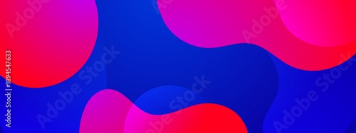 Abstract digital background with dynamic blue and red liquid blob shapes perfect for tech and advertising