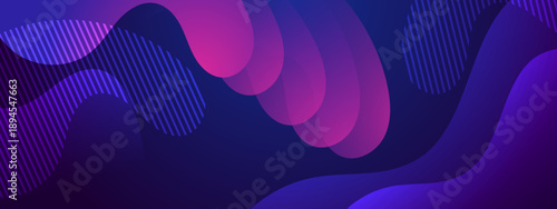 Futuristic dark blue and purple abstract background with striped texture and liquid neon shapes