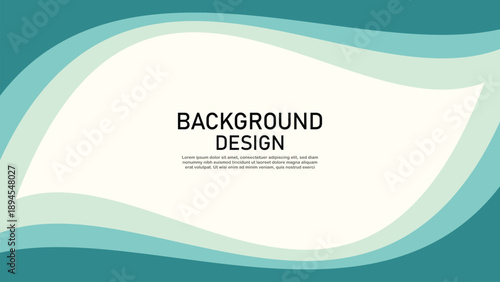 Abstract Teal and White Background with Smooth Organic Wave Shapes