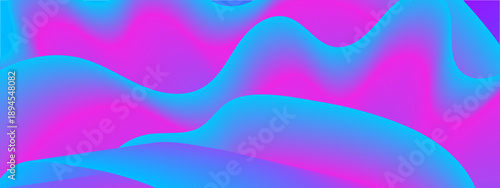 Striking neon composition of pink and cyan fluid waves creating a vibrant futuristic energy