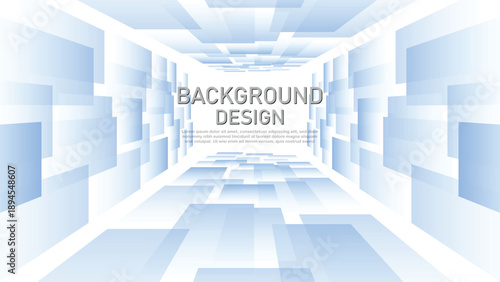 Futuristic White Technology Corridor Background with Abstract Geometric Panels