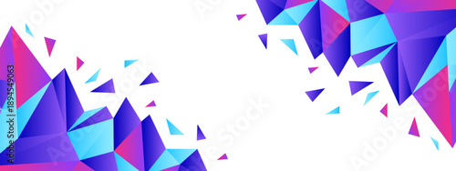 Modern geometric low poly background with sharp purple crystal shapes